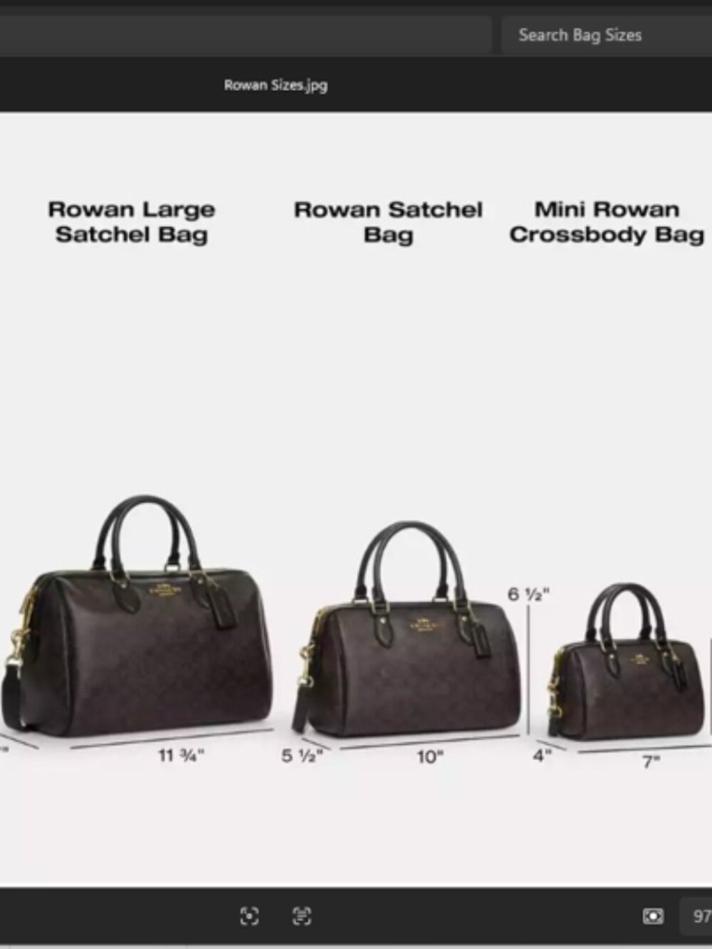 Coach Rowan BLACK Gold Medium Crossbody Bag Crossgrain Leather Shoulder Purse π - Picture 14 of 15